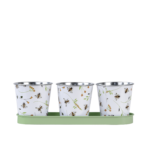 Bee Print 3 Pots on Tray