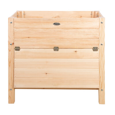 Raised Planter Bed w/Storage Compartment, Light Wood
