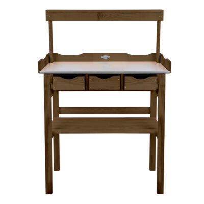 Potting Table w/Rack, Wood, Brown
