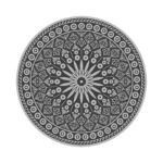 Round Garden Carpet, Reversible, Gray
