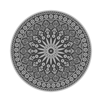 Round Garden Carpet, Reversible, Gray