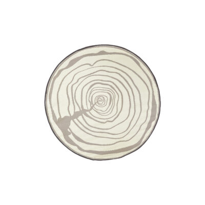 Wood Growth Ring Round Garden Carpet, Reversible