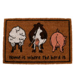 "Home is where the herd is" Coir Doormat