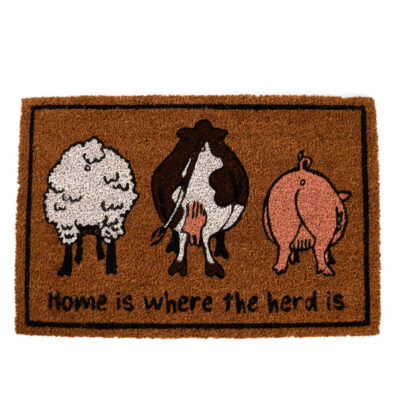 "Home is where the herd is" Coir Doormat
