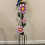 Blue Bird & Flower Fork Stake