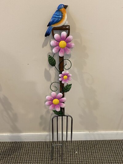 Blue Bird & Flower Fork Stake