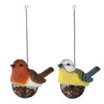 Bird Shaped Bird Feeder, Resin, 2 Asst. Styles