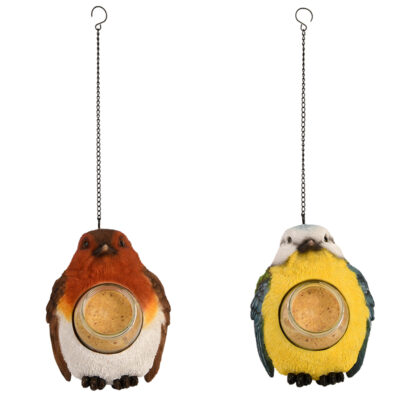 Bird Shaped Hanging Peanut Butter Feeder, Resin, 2 Asst. Styles