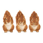 Hear/See/Speak No Evil Squirrels, Resin, 3 Asst. Styles