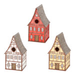 Timber Framing House Birdhouse, Resin, 3 Asst. Styles