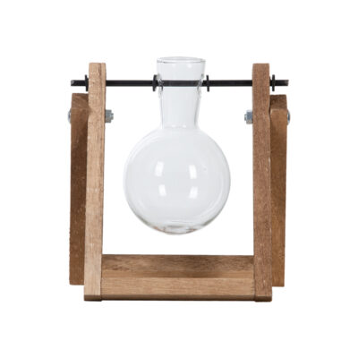 Single Vase Cutting Stand, Wood/Glass