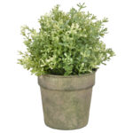 Aged Metal Flower Pot, Green