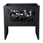 Rectangular Wildlife Fire Basket, Black