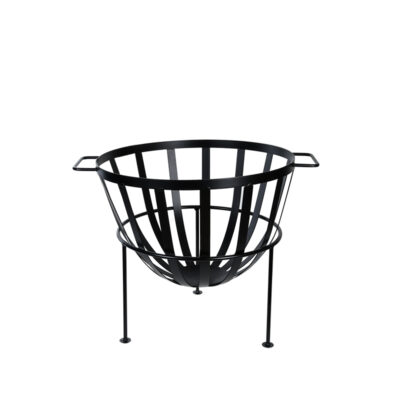 Semi-Sphere Fire Basket, Black, Metal