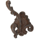 Wall Coat Hook, Cast Iron, Antique Brown