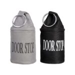 Fabric Door Stop w/Ring, Canvas, Black/Gray, 2 Asst. Colors