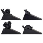 Animal Door Stop, Cast Iron, Black, Squirrel/Turtle/Snail/Fr