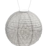 Round Ikat Lantern, Light Taupe