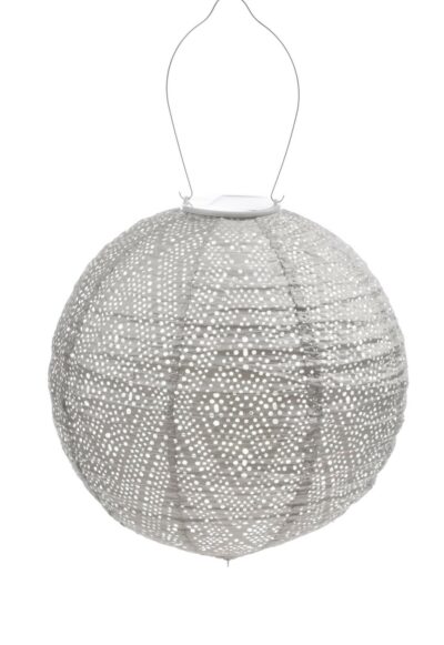 Round Ikat Lantern, Light Taupe