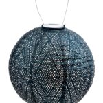 Round Ikat Lantern, Petrol