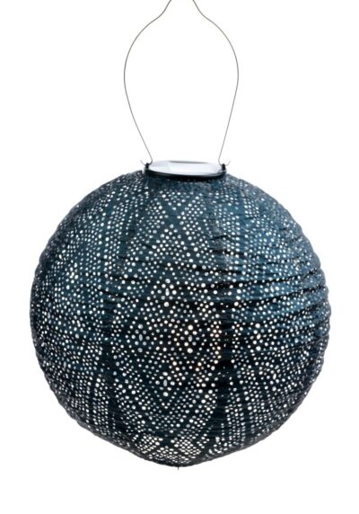 Round Ikat Lantern, Petrol