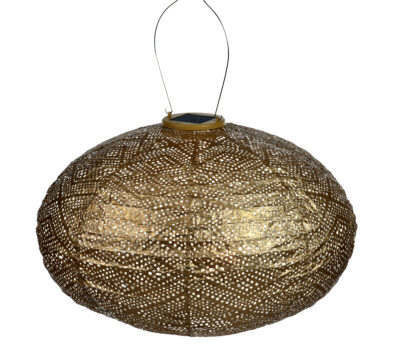 Oval Ikat Lantern, Gold