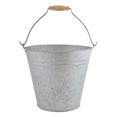 Old Zinc Bucket w/Handle, 9.5 L - Large