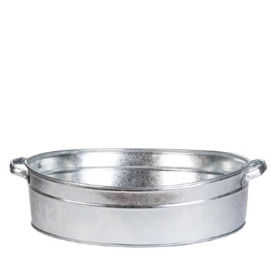 Old Zinc Oval Tub, 21 L - Large