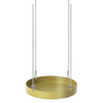 Round Hanging Tray, Metal, Gold - Small