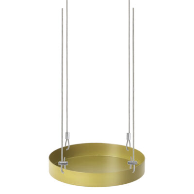 Round Hanging Tray, Metal, Gold - Small
