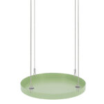 Round Hanging Tray, Metal, Green - Large