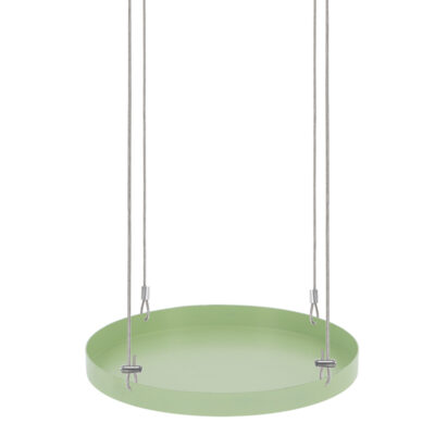 Round Hanging Tray, Metal, Green - Large