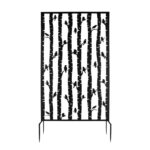 Bird Design Privacy Screen, Metal , Black