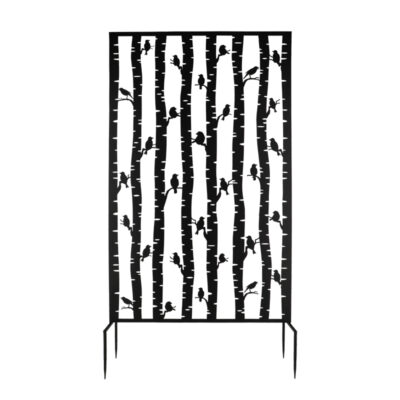 Bird Design Privacy Screen, Metal , Black