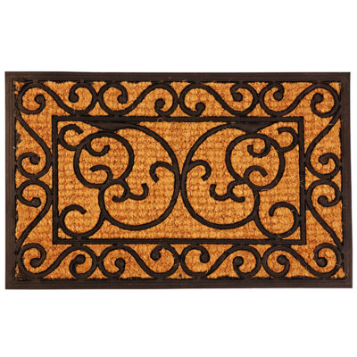 Rectangular Doormat w/Cocos, Rubber/Coconut Fiber - Small