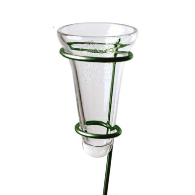 Rain Gauge w/Garden Stake, Metal, Green