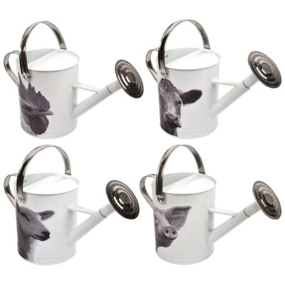 Farm Animal Watering Can, 5 L, Black/White, 4 Asst. Styles