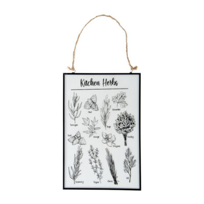 "Kitchen Herbs" Glass Hanger