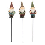 Garden Gnome on Pole, Resin, 3 Asst. Styles
