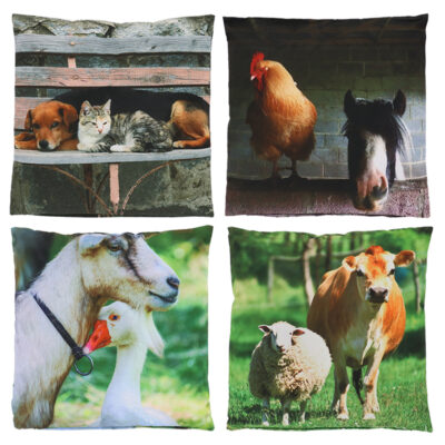 Outdoor Cushion Farm Animals, 4 Asst. Styles - Large