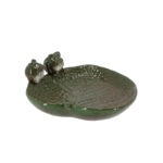 Frogs on Leaf Bird Bath, Ceramic
