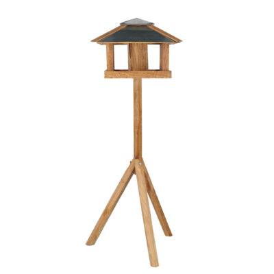 Square Bird Table w/Zinc Roof & Silo