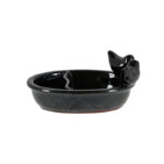 Bird Bath/Feeder, Ceramic, Black