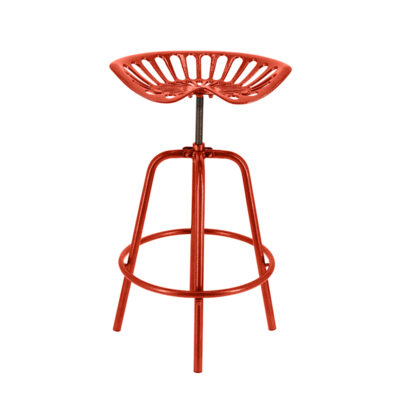 Industrial Heritage Tractor Chair, Cast Iron/Steel, Red - Knockdown Version