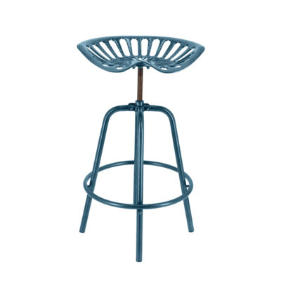 Industrial Heritage Tractor Chair, Cast Iron/Steel, Blue - Knockdown Version