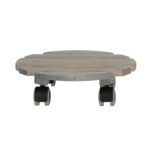 Round Indoor Plant Trolley, Gray - Large
