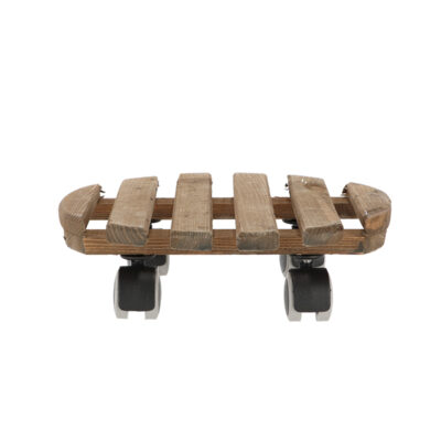 Round Indoor Plant Trolley, Brown - Large