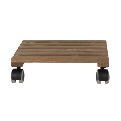 Square Indoor Plant Trolley, Brown - Large