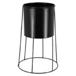 Flower Pot on Stand, Black