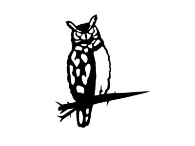 Owl Tree Pinch, Metal, Black